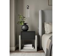 M&S X Kelly Hoppen Cube Drawer Bedside Table Dark Grey Mix