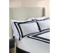 M&S X Kelly Hoppen Pure Cotton Double Border Bedding Set Black/White