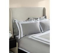 M&S X Kelly Hoppen Pure Cotton Double Border Bedding Set Grey Mix