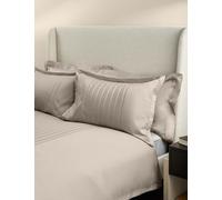 M&S X Kelly Hoppen Pure Cotton Jacquard Striped Bedding Set Taupe