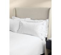 M&S X Kelly Hoppen Pure Cotton Jacquard Striped Bedding Set White