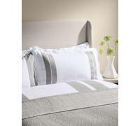 M&S X Kelly Hoppen Pure Cotton Textured Jacquard Bedspread Grey