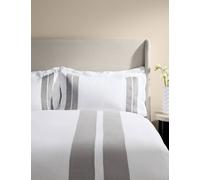 M&S X Kelly Hoppen Pure Linen Panel Bedding Set Grey Mix