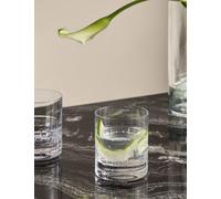 M&S X Kelly Hoppen Set of 4 Etched Tumblers Clear