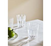 M&S X Kelly Hoppen Set of 4 Striped Tumblers White Mix
