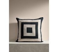 M&S X Kelly Hoppen Square Applique Cushion - Black Mix, Black Mix