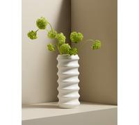 M&S X Kelly Hoppen Tall Ribbed Ceramic Vase White
