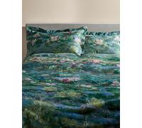 M&S X National Gallery Pure Cotton Monet Waterlilies Bedding Set - SGL - Green, Green