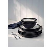 M&S X Tom Kerridge 12 Piece Reactive Glaze Dinner Set Black