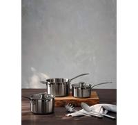 M&S X Tom Kerridge 3 Piece Stainless Steel Saucepan Set Silver