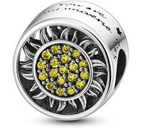 M&S You Are My Sunshine Charm Sun Star Moon Charm Crystal Bead Pendant, 925 Sterling Silver Dangle Charm, Compatible With Pandora & European Bracelet …