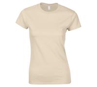 (M, Sand) Gildan Womens/Ladies Softstyle Plain Ringspun Cotton Fitted T-Shirt