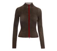 M-Sarda Ribbed-knit Zip-up Cardigan - female - Diesel - Cardigans - Brown - M - Knitwear M