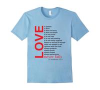 (M) Scripture T-Shirt | Love Never Fails | I Corinthians 13-Father's Day