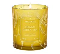 M&SENSE 230g Mango Green Tea Scented Candles, Long Burning 42h, Soy Wax Candle Outdoor Indoor, Summer Candles Gift for Patio,Garden,Camping, Organic Non Toxic Candle for Sleep,Family,Hoilday