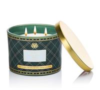M&SENSE 330g Soy Scented Candle Basil Wild Mint -3 Cotton Wicks 65 Hours Long Burning, Non-Toxic Aromatherapy for Relaxation, Vintage Striped Glass Jar, Luxury Birthday/Mother's Day Gifts for Women