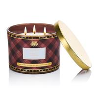 M&SENSE 330g Soy Scented Candle Santal Woods -3 Cotton Wicks 65 Hours Long Burning, Non-Toxic Aromatherapy for Relaxation, Vintage Striped Glass Jar, Luxury Birthday/Mother's Day Gifts for Women