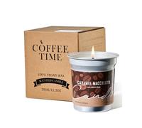 M&SENSE 350g Coffee Scented Candle, Caramel Macchiato Scented Candles, 73 Hours Long Burning, Organic Soy Wax Candles for Cafe, Bedroom, Kitchen, Sleep Candle Gift for Men & Women