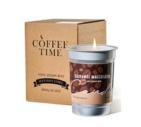 M&SENSE 460g Coffee Scented Candle, Caramel Macchiato Scented Candles, 99 Hours Long Burning, Organic Soy Wax Candles for Cafe, Bedroom, Kitchen, Sleep Candle Gift for Men & Women