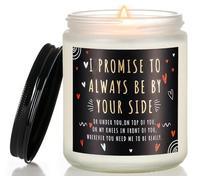 M&SENSE 7 oz Lavender Scented Candle, by Your Side Jar Candles Gifts to Women Men, 48H Lasting Soy Wax Candles, Boyfriend Girlfriend Couples Present