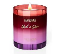 M&SENSE Apple Spice Organic Strong Soy Scented Candles Gifts for Women 300g 60H Slow Burning Candle Gifts for Men Non Toxic Artistic Housewarming Candle for Home Decor Winter Holiday Friend