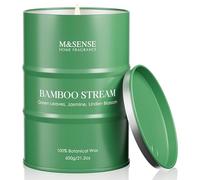 M&SENSE Bamboo Stream Scented Candle, Large 600g Organic Soy Wax, Up to 120 Hours Burn Time, Non Toxic Home Fragrance Candle, Zen Aromatherapy Gift for Men and Women, Stress Relief and Meditation