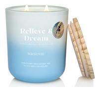 M&SENSE Blood Orange & Blushed Rose Scented Candle, 400g Large Soy Wax, 80h Slow Burning Candles, 2 Wick Scented Candles Gift for Mom, Friend,Teacher. Aromatherapy Candle for Yoga, Spa, Meditation