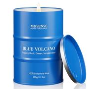 M&SENSE Blue Volcano Scented Candle, 320g Organic Soy Wax, Up to 70 Hours Burn Time, Tropical Fruit and Sandalwood Fragrance Candle, Luxury Aromatherapy Gift for Men and Women