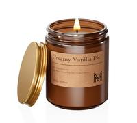M&SENSE Creamy Vanilla Pie Scented Candles Gifts for Women 200g Aromatherapy Glass Candle for Home Natural Soy Wax Long Lasting Amber Jar Candles Gift for Birthday Housewarming Christmas