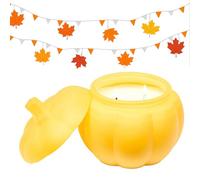 M&SENSE Halloween Pumpkin-Shaped Scented Candles 410g Autumn Pumpkin Spice Candle Pumpkin Vanilla 85Hours Long Burning Natural Soy Candle for Gift Thanksgiving Halloween Party