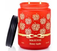 M&SENSE Honey Apple Autumn Scented Candles, 550g Soy Wax 110 Hours | Fall Home Fragrance, Long-Lasting, 2 Cotton Wicks, Slow Burn, Natural, Non-Toxic, Gift for Women, Aromatherapy