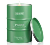 M&SENSE Jasmine Scented Candle, 320g Natural Wax Blend, Up to 70 Hours Burn Time, Non Toxic Floral Home Fragrance Candle, Housewarming Aromatherapy Gift for Women, Meditation and Stress Relief