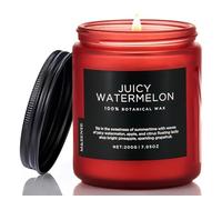 M&SENSE Juicy Watermelon Small Soy Wax Scented Candles Gifts for Women Men 200g 50H Organic Summer Candles for Living Room Bedroom Non Toxic Aromatherapy Candle for Relaxing