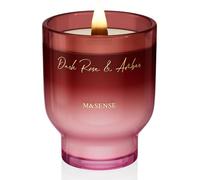 M&SENSE Large Scented Candle with Crackling Wick, Dark Rose Amber 470g, Burn Time: Up to 110 Hours, Perfect Christmas Gifts for Women