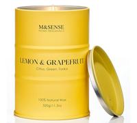 M&SENSE Lemon Grapefruit Soy Scented Candles Gifts for Men Strong 320g 70 Hours Organic Candles Gifts for Women Non Toxic Candle for Home Scented, Luxury Fresh Aromatherapy Candle