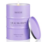 M&SENSE Lilac Blossom Scented Candle, 320g Organic Soy Wax, Up to 70 Hours Burn Time, Non Toxic Floral Home Fragrance Candle, Housewarming Gift for Women and Men, Stress Relief and Relaxation