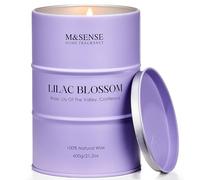 M&SENSE Lilac Blossom Scented Candle, Large 600g Organic Soy Wax, Up to 120 Hours Burn Time, Non Toxic Floral Home Fragrance Candle, Housewarming Gift for Women and Men, Stress Relief and Relaxation