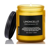M&SENSE Limoncello Small Soy Wax Scented Candles Gifts for Women Men 200g 50H Organic Candles for Home Decor Friend Non Toxic Clear Burning Aromatherapy Candle for Stress Reilef Relaxing