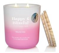M&SENSE Lychee, Cherry & Rose Scented Candle, 400g Large Soy Wax, 80h Slow Burning Candles, 2 Wick Scented Candles Gift for Mom, Friend,Teacher. Aromatherapy Candle for Yoga, Spa, Meditation