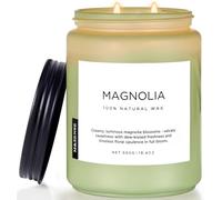 M&SENSE Magnolia Non Toxic Soy Wax Scented Candles Gifts for Women 550g 110H Organic Large Candles Long Burning for Living Room Friend Clear Burning Floral Aromatherapy Candle for Relaxing