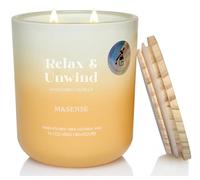 M&SENSE Mandarin & Vanilla Scented Candle, 400g Large Soy Wax, 80h Slow Burning Candles, 2 Wick Scented Candles Gift for Mom, Friend,Teacher. Aromatherapy Candle for Yoga, Spa, Meditation