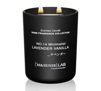 M&SENSE Natural Soy Candle Non Toxic Lavender Vanilla Scented Candles for Home Large Jar Candles 470g 110 Hours Burn Time Minimalist Aromatherapy Candle Gift for Relaxation, Stress Relief,Mediation
