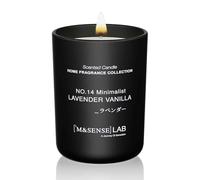 M&SENSE Natural Soy Candle Non Toxic Lavender Vanilla Scented Candles for Home Medium Jar Candles 250g 50 Hours Burn Time Minimalist Aromatherapy Candle Gift for Relaxation, Stress Relief,Mediation