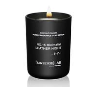 M&SENSE Natural Soy Candle Non Toxic Leather Night Scented Candles for Home Medium Jar Candles 250g 50 Hours Burn Time Minimalist Aromatherapy Candle Gift for Relaxation, Stress Relief,Mediation