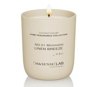 M&SENSE Natural Soy Candle Non Toxic Linen Breeze Scented Candles for Home Small Jar Candles 150g 30 Hours Burn Time Minimalist Aromatherapy Candle Gift for Relaxation, Stress Relief,Mediation