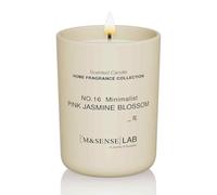 M&SENSE Natural Soy Candle Non Toxic Pink Jasmine Blossom Scented Candles for Home Jar Candles 250g 50 Hours Burn Time Minimalist Aromatherapy Candle Gift for Relaxation, Stress Relief,Mediation
