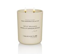 M&SENSE Natural Soy Candle Non Toxic Vanilla Sandalwood Scented Candles for Home Large Jar Candles 470g 110 Hours Burn Time Minimalist Aromatherapy Candle Gift for Relaxation, Stress Relief,Mediation