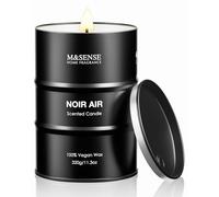 M&SENSE Noir Air Scented Candle, 320g Organic Soy Wax, Up to 70 Hours Burn Time, Non Toxic Subtle Home Fragrance Candle, Luxury Gift for Men and Husband, Relaxation and Aesthetic Decor