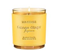 M&SENSE Orange Ginger Non Toxic Soy Wax Scented Candles Gifts for Women Men 280g 42H Special Design Leather Aromatherapy Candles for Relaxtion Stress Relief Organic Home Fragrance Candle for Friend