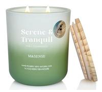 M&SENSE Pine & Cedarwood Scented Candle, 400g Large Soy Wax, 80h Slow Burning Candles, 2 Wick Scented Candles Gift for Mom, Friend,Teacher. Aromatherapy Candle for Yoga, Spa, Meditation